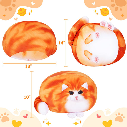 Achwishap orange cat plush 18 inches, cute decor and comforting buddy.