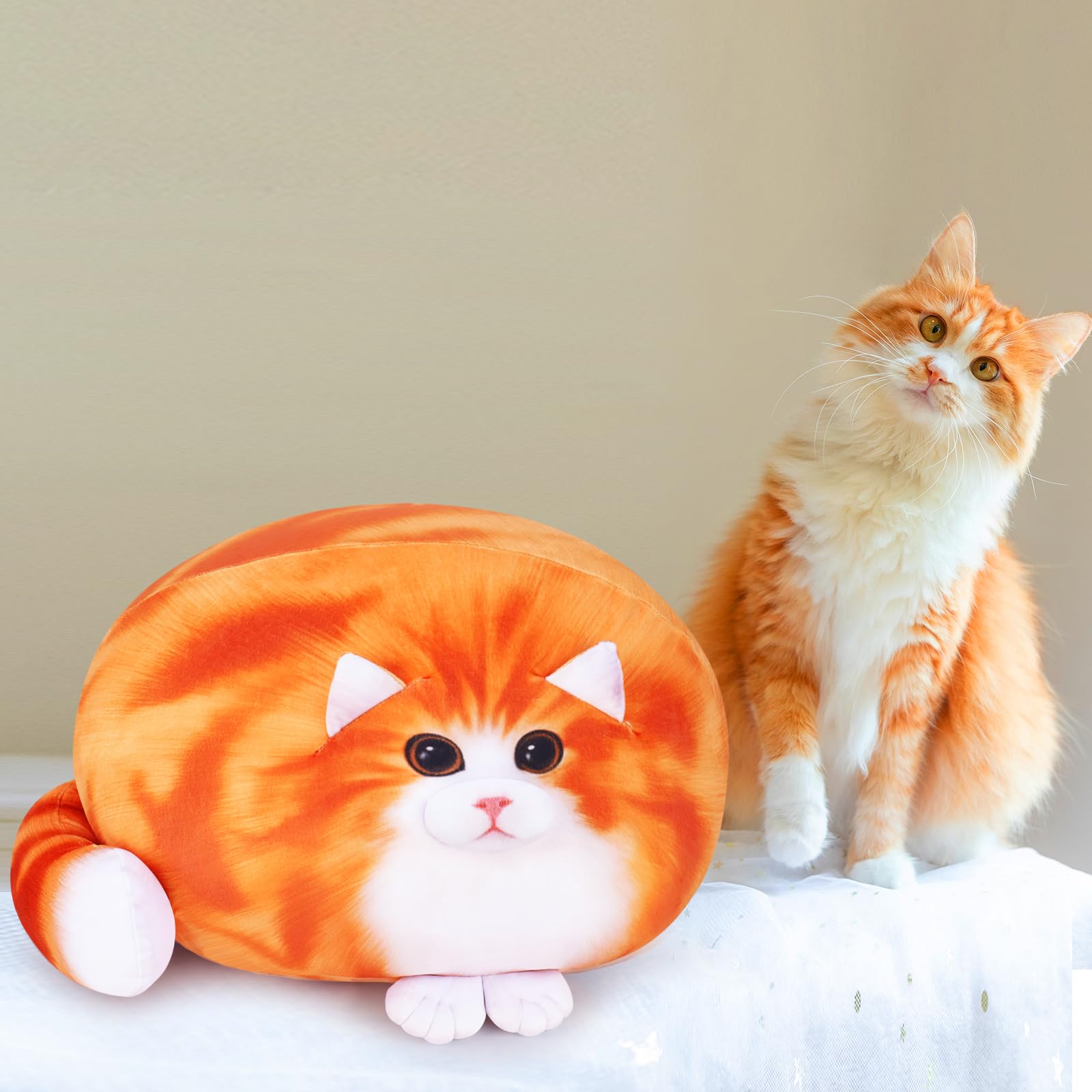 Achwishap kawaii cat pillow, versatile body pillow for lounging.