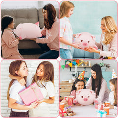 Achwishap pig family babies plush set, four tiny siblings for play.