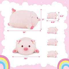 Achwishap pig family plush with babies view showing zipper reveal.