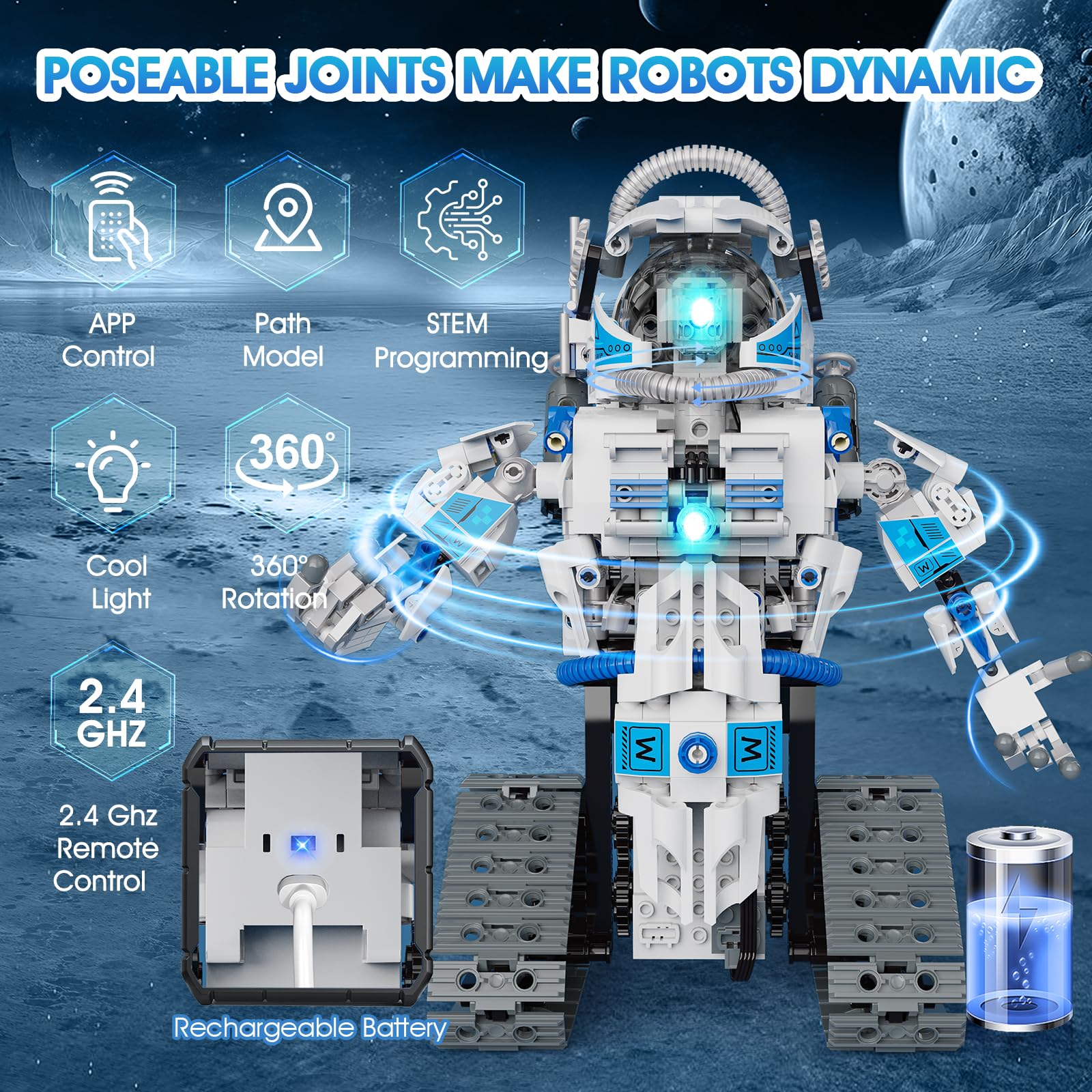 ACIKETO 6-in-1 Fighter robot image presents agile motion and dynamic playtime.
