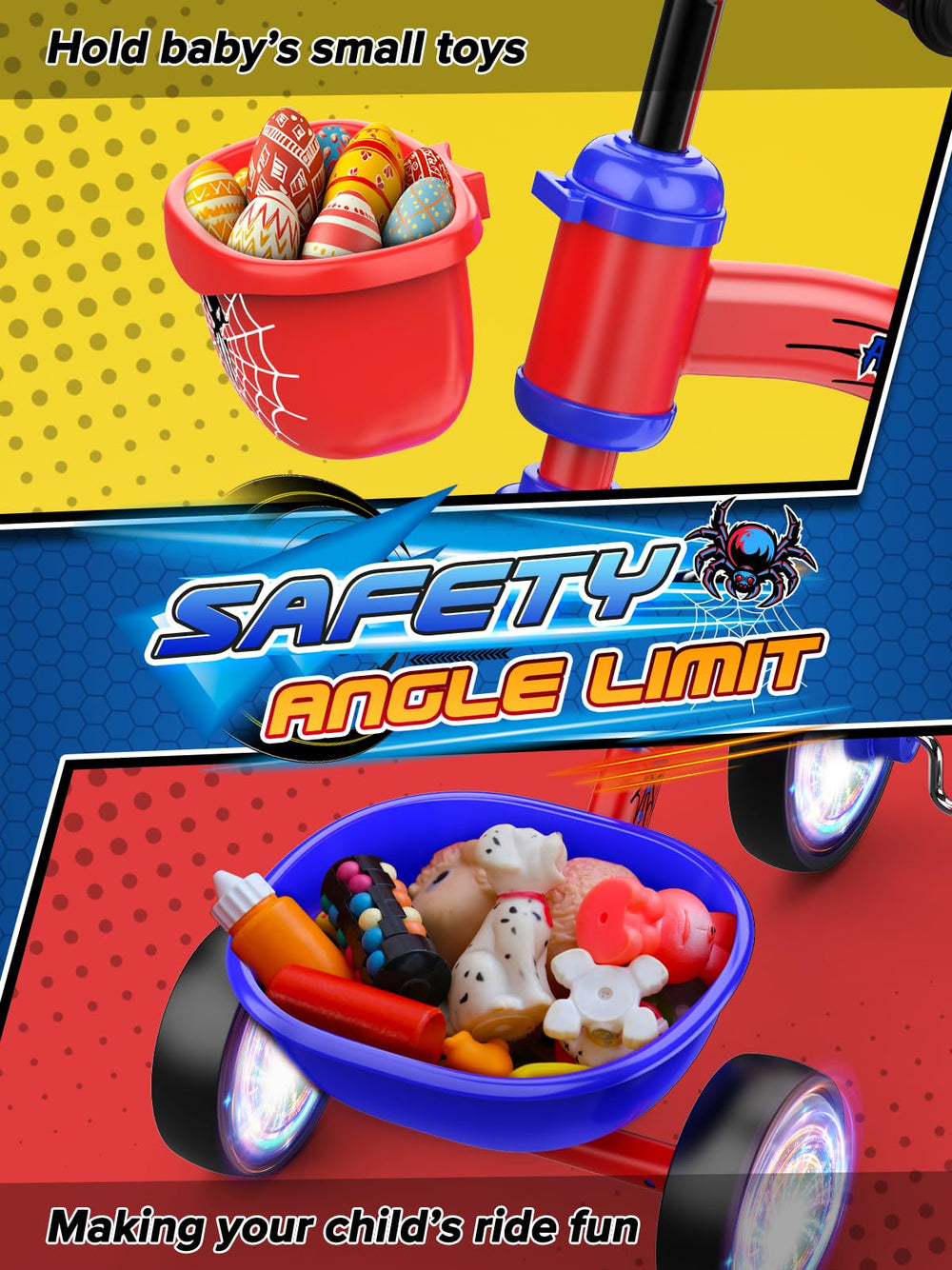Ackarido large basket offers space for toys and snacks.