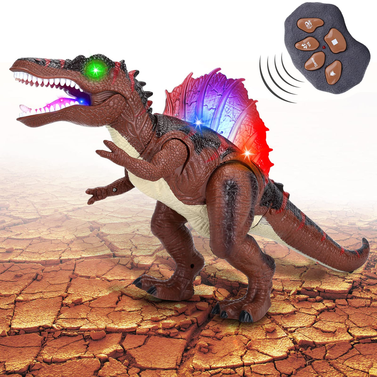 Acksonse Spinosaurus 20-inch walking dinosaur sparks imaginative play.