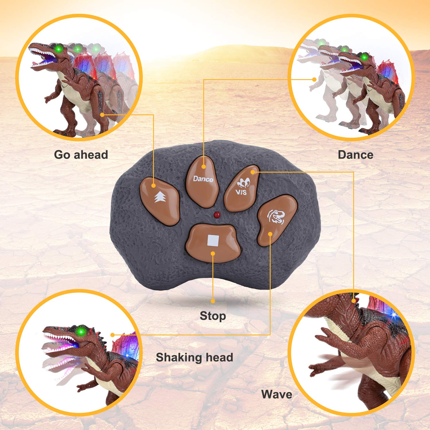 Acksonse Spinosaurus safe-durable design supports long-lasting play.
