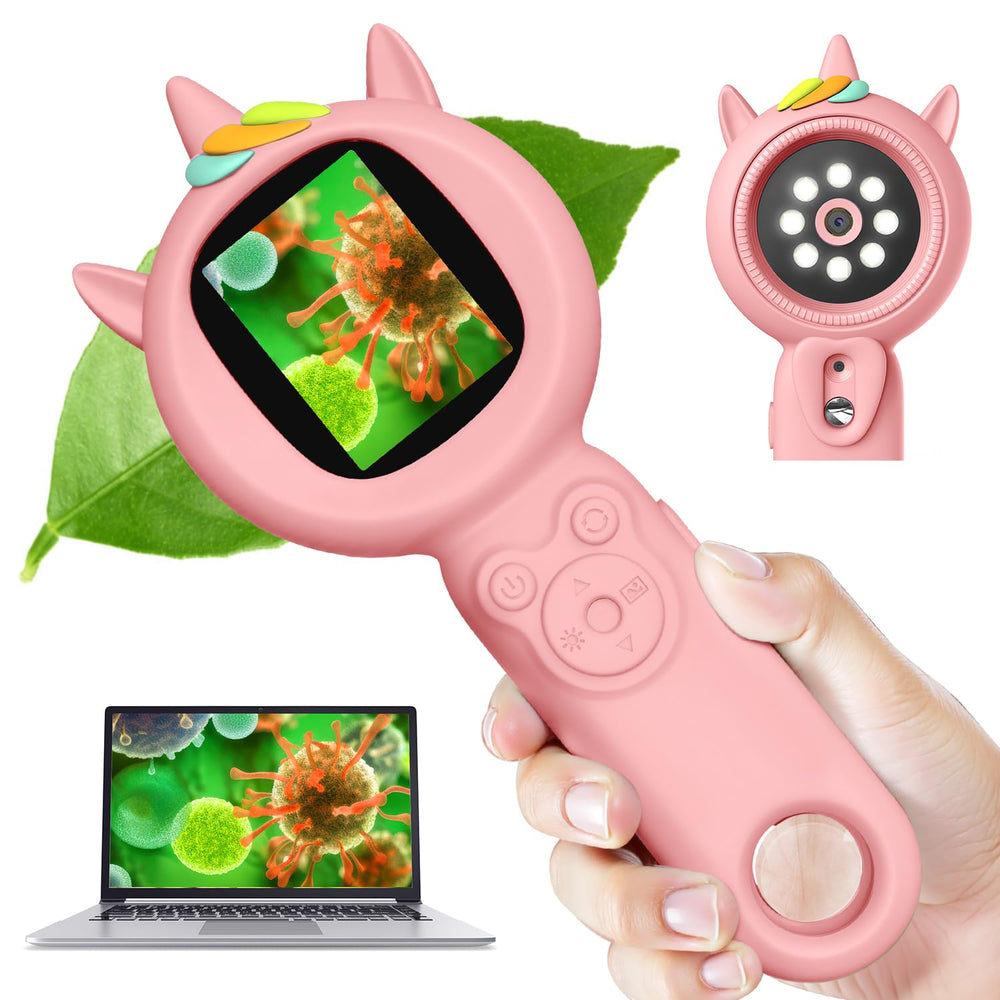 Acoath Kids Microscope with a 2.0-inch screen enabling quick on-the-go science exploration.