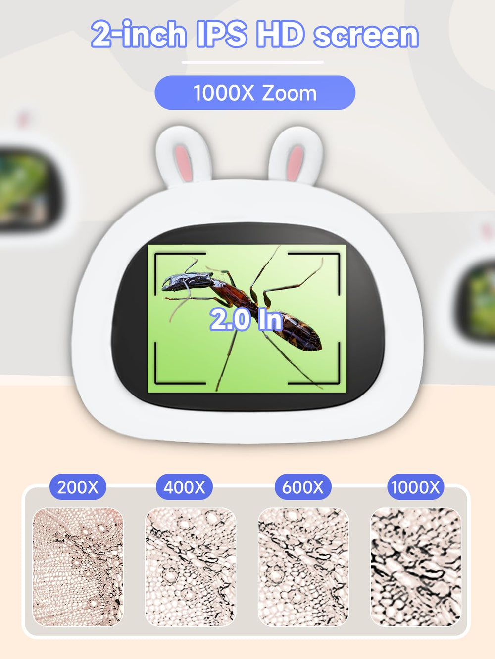 Acoath miniscope shows eight LEDs for bright, detailed observations