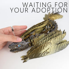 ACCOFE handcrafted 3D printed dragon with articulated joints for posing.