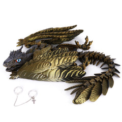 ACCOFE feathered wyvern dragon in laser gold for a bold desk display.