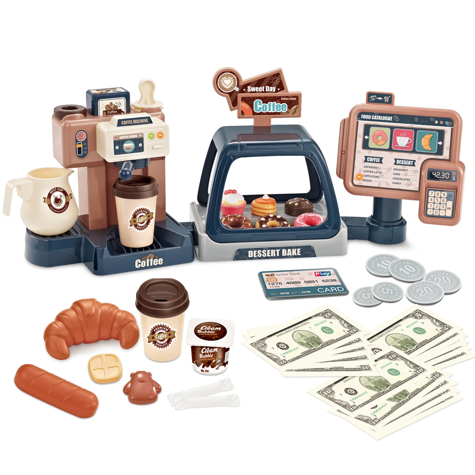 ACROFEK pretend coffee maker toy for imaginative play and learning