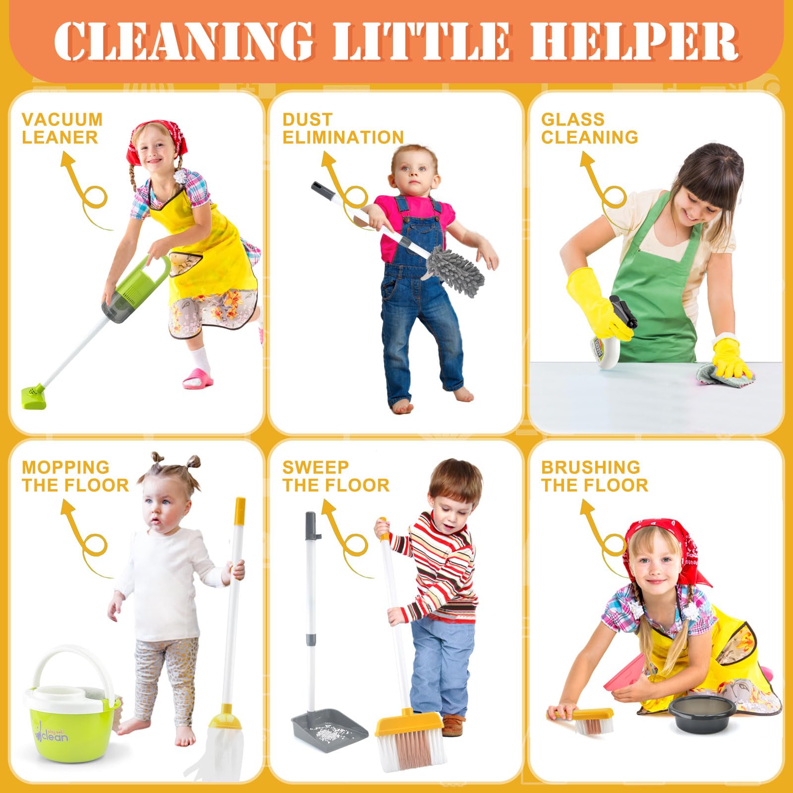 ACROFEK toddler cleaning set bucket for organized play storage