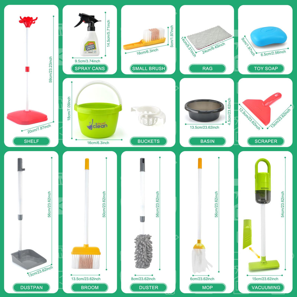 ACROFEK toddler cleaning set mop encourages imaginative chores and fine motor skills.