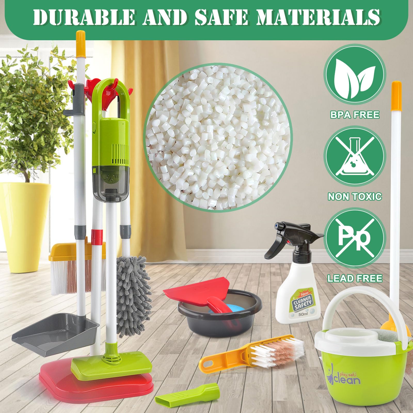 ACROFEK toddler cleaning set spray bottle adds realistic touch for play tasks.