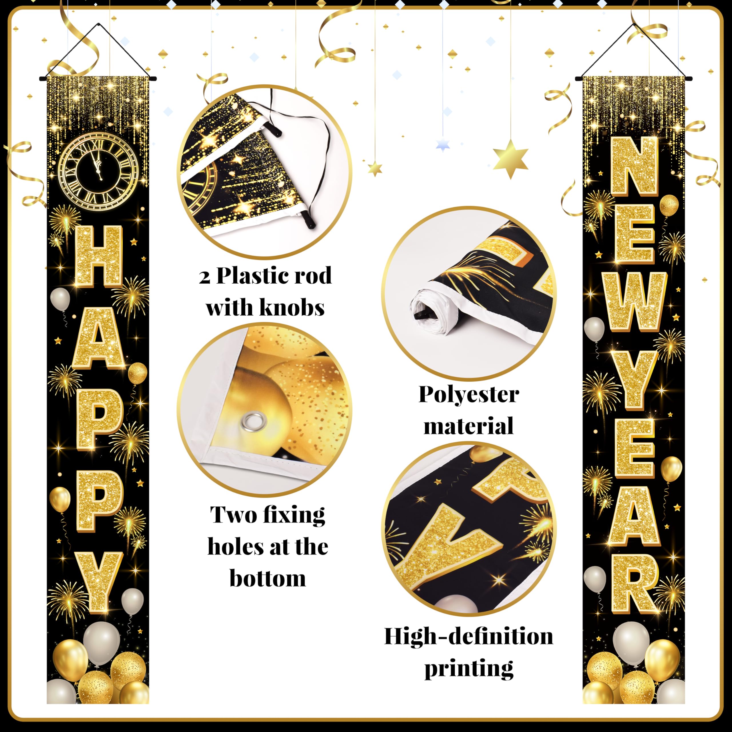Actilize front-door banner in black-gold design enhances curb appeal.