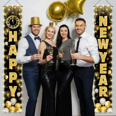 Actilize two-banner set creates a cohesive festive backdrop.