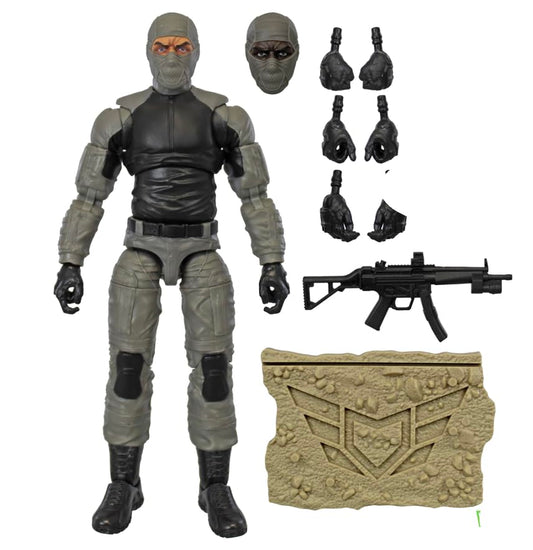 Action Force Valaverse Series 6 trooper pose demonstrates dynamic articulation for action posing.