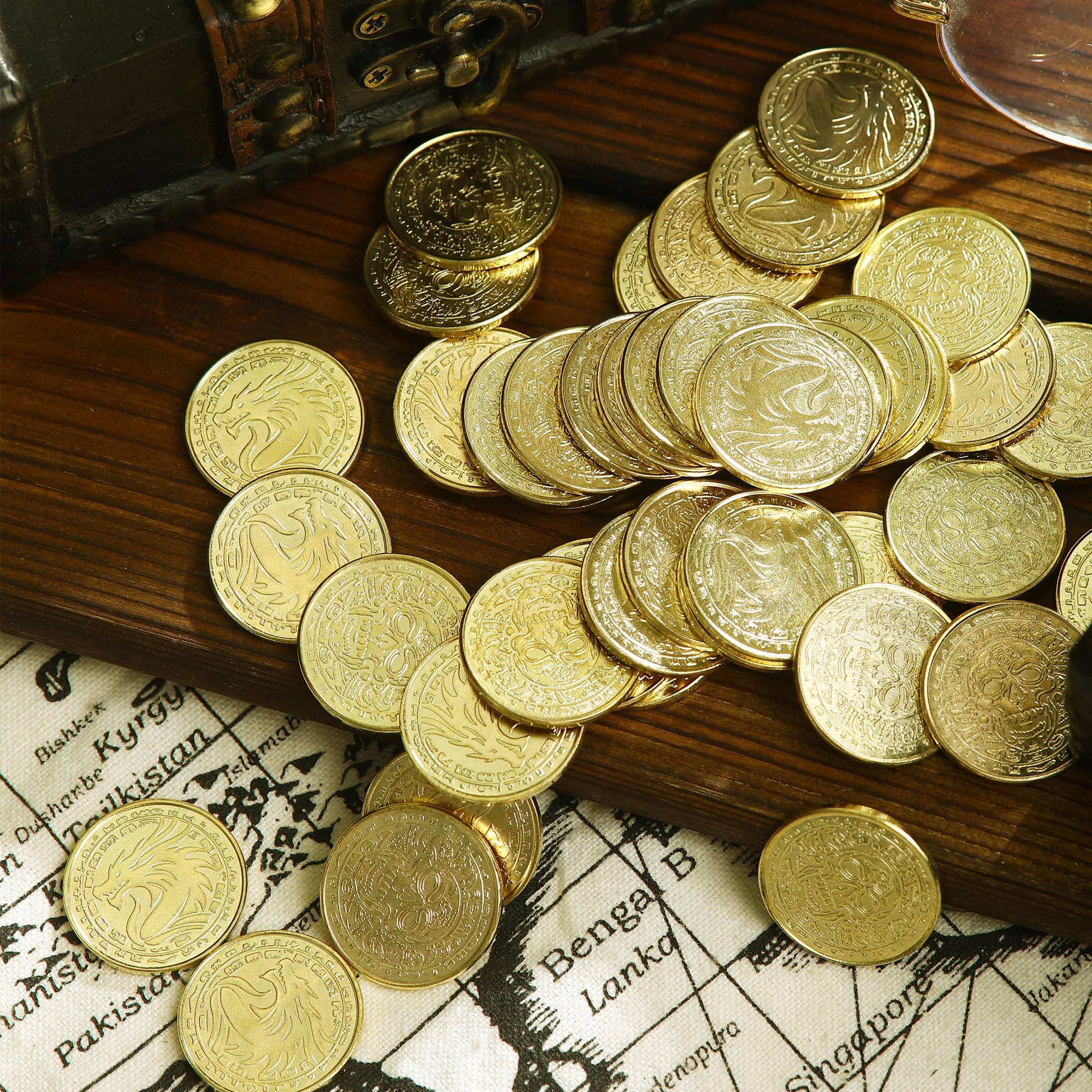 ACTIONDRAKE pirate-skeleton side coin design for RPG props