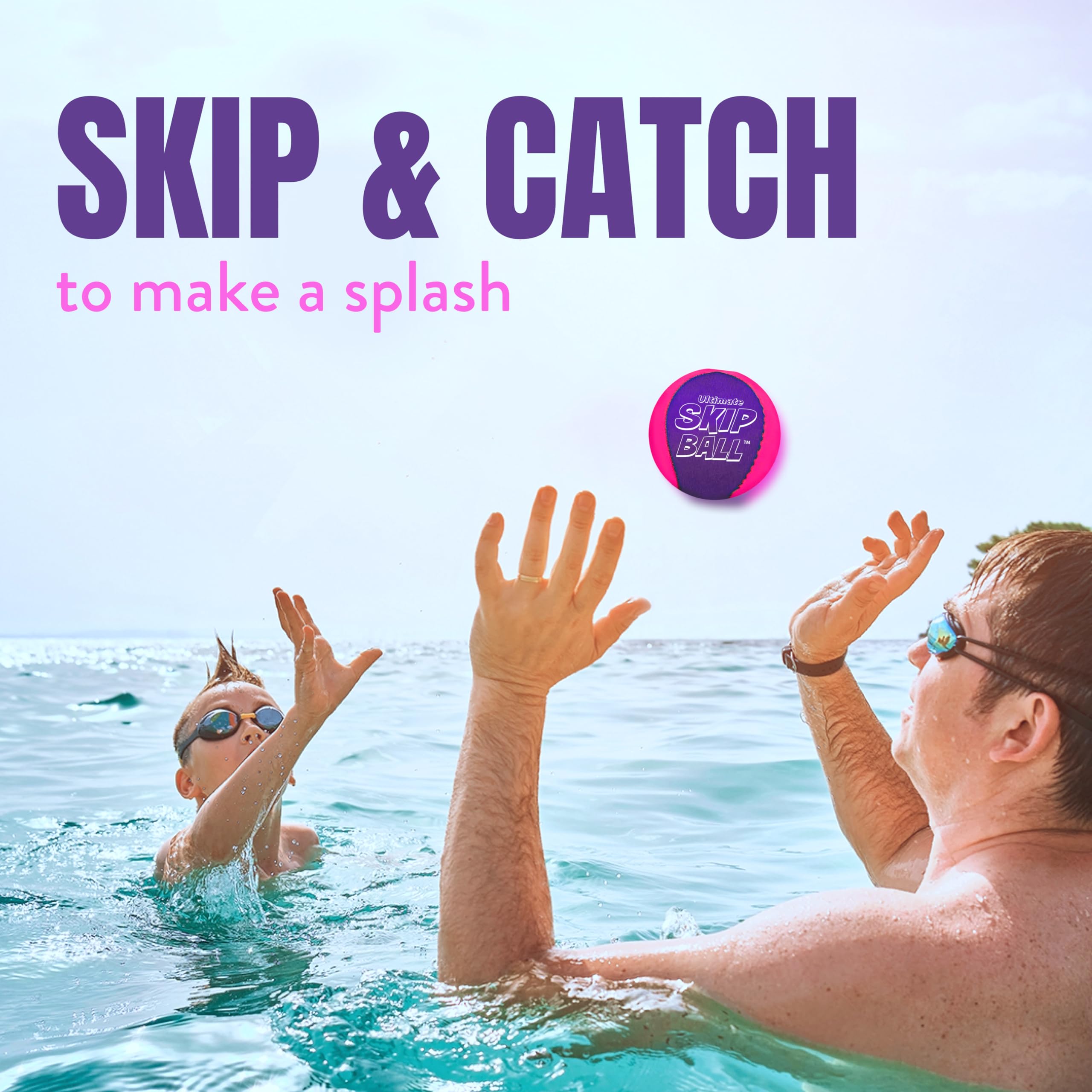 Activ Life Ultimate Skip Ball beach and pool scene showcases versatile seasonal fun.