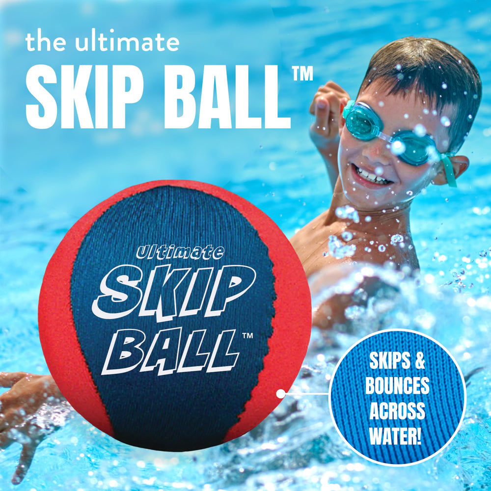 Close-up of Activ Life Ultimate Skip Ball bouncing on water in action