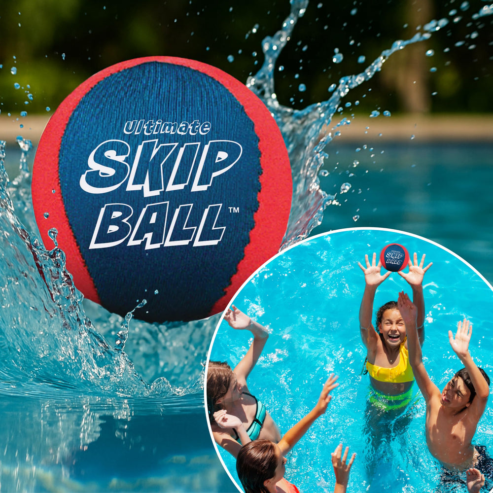 Activ Life Ultimate Skip Ball floats in a pool, ready for family fun
