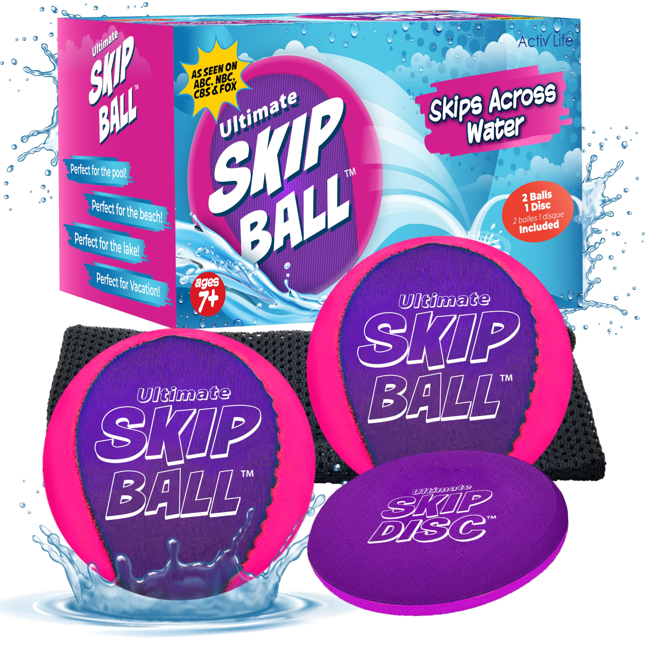Activ Life Ultimate Skip Ball pink-purple front view for playful outdoor fun.