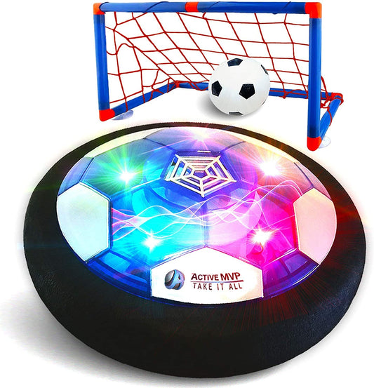ActiveMVP hover soccer ball with LED glow for indoor play safety