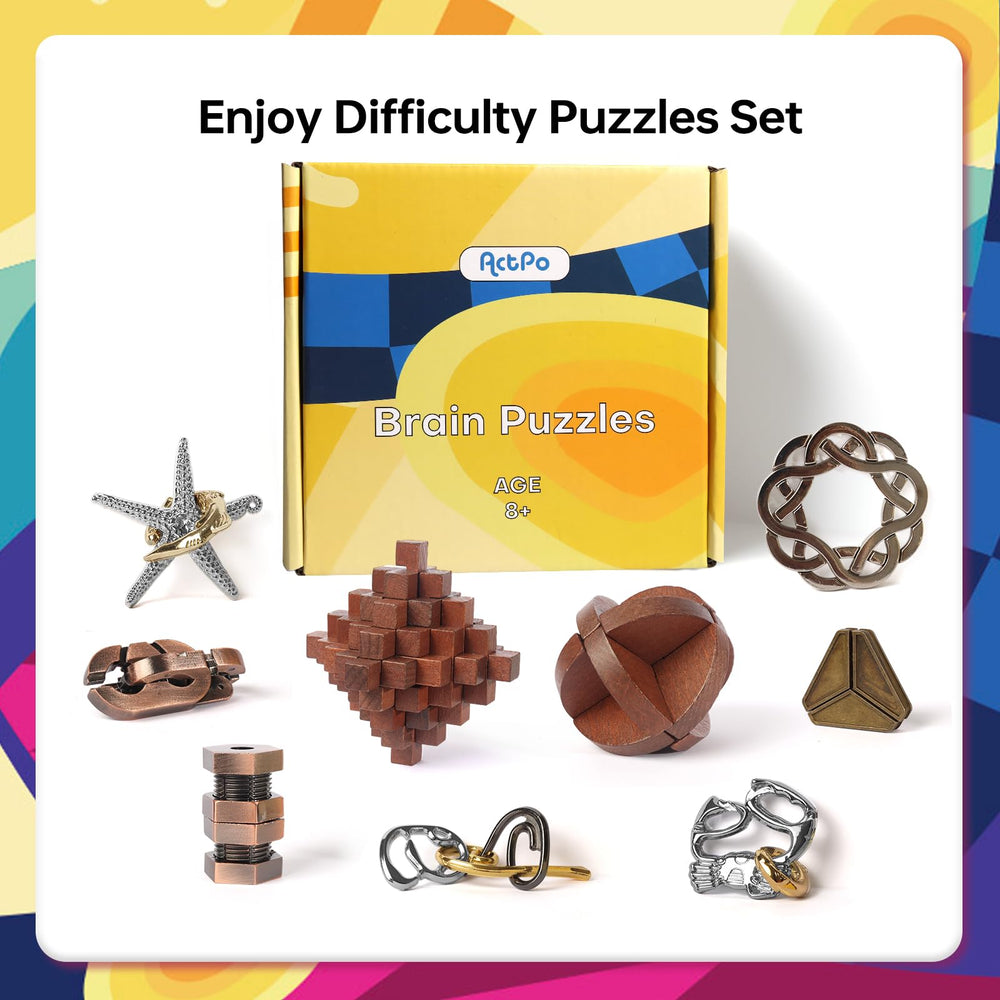 ActPo 3D metal puzzle teasers assembly showcasing a challenging, tactile brain workout.