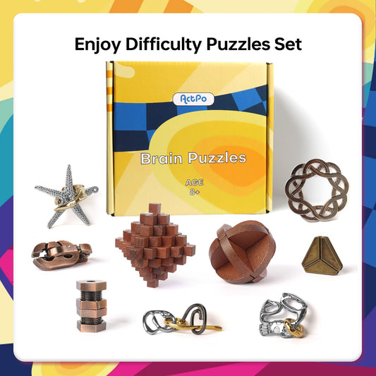 ActPo 3D metal puzzle teasers assembly showcasing a challenging, tactile brain workout.