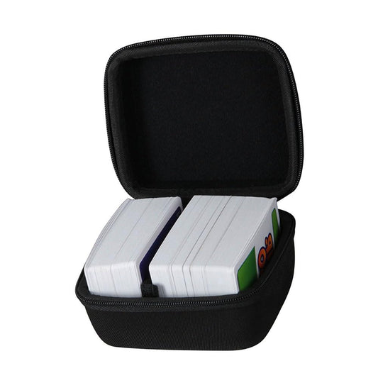 Adada hard travel case for Skip-Bo and UNO, closed and protected.