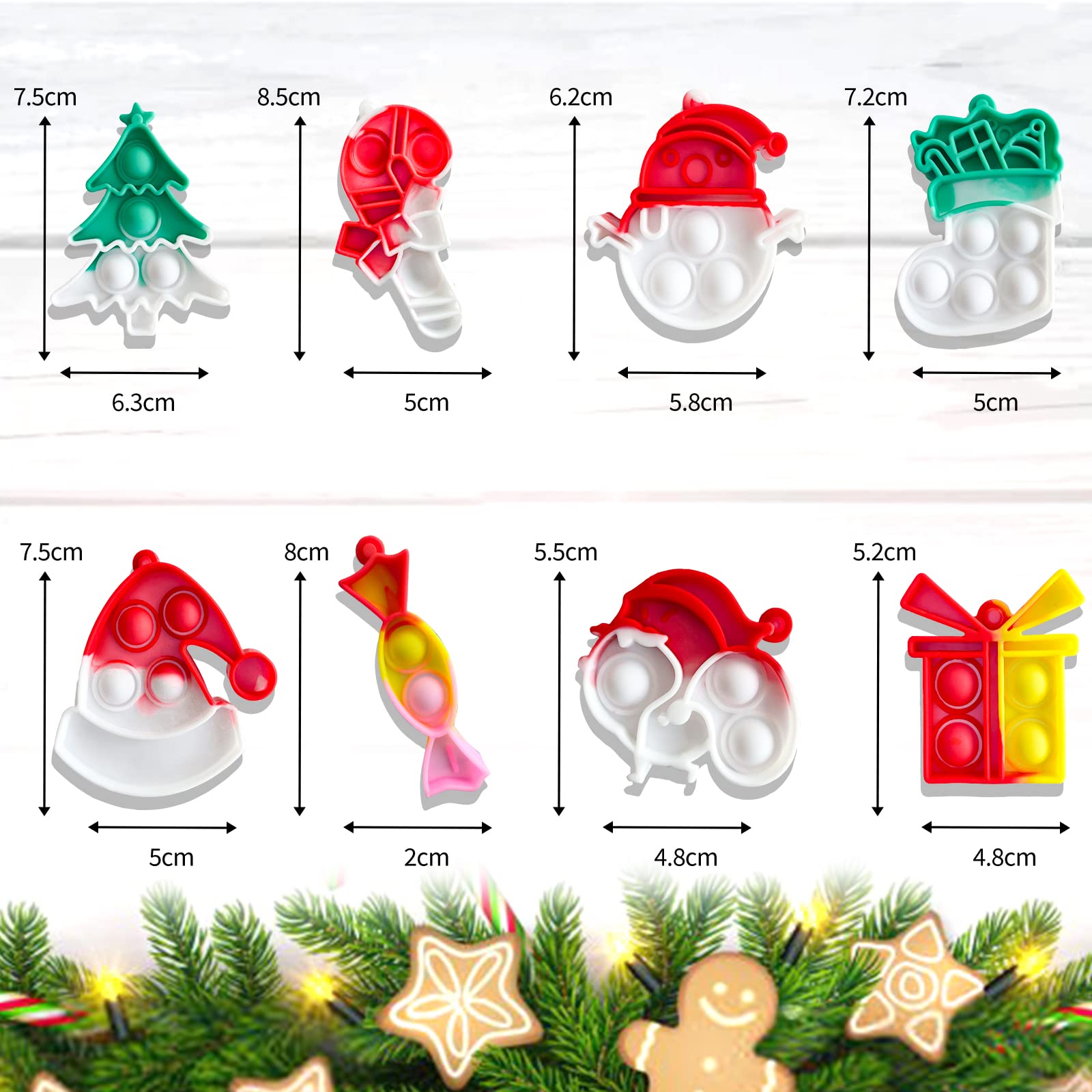 Adatos Christmas hat pop keychain soft silicone fidget for stress-free moments