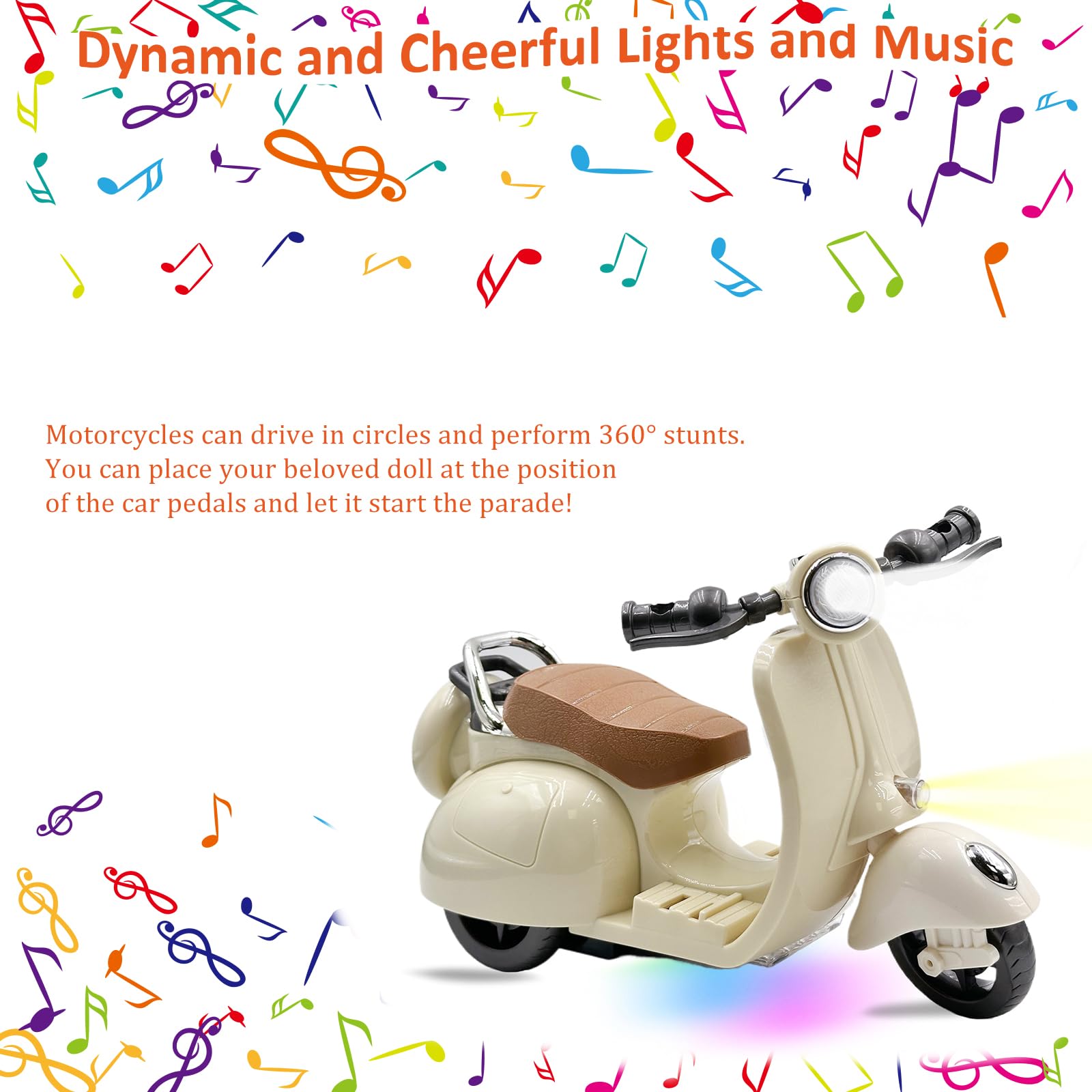 Adehevio doll scooter seat battery compartment for quick setup