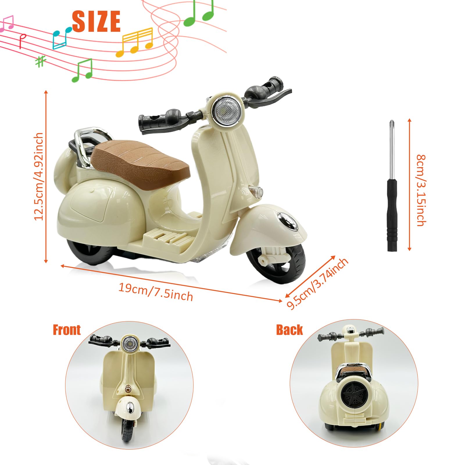 Adehevio electric doll scooter side view showing 360° rotation for dynamic scenes