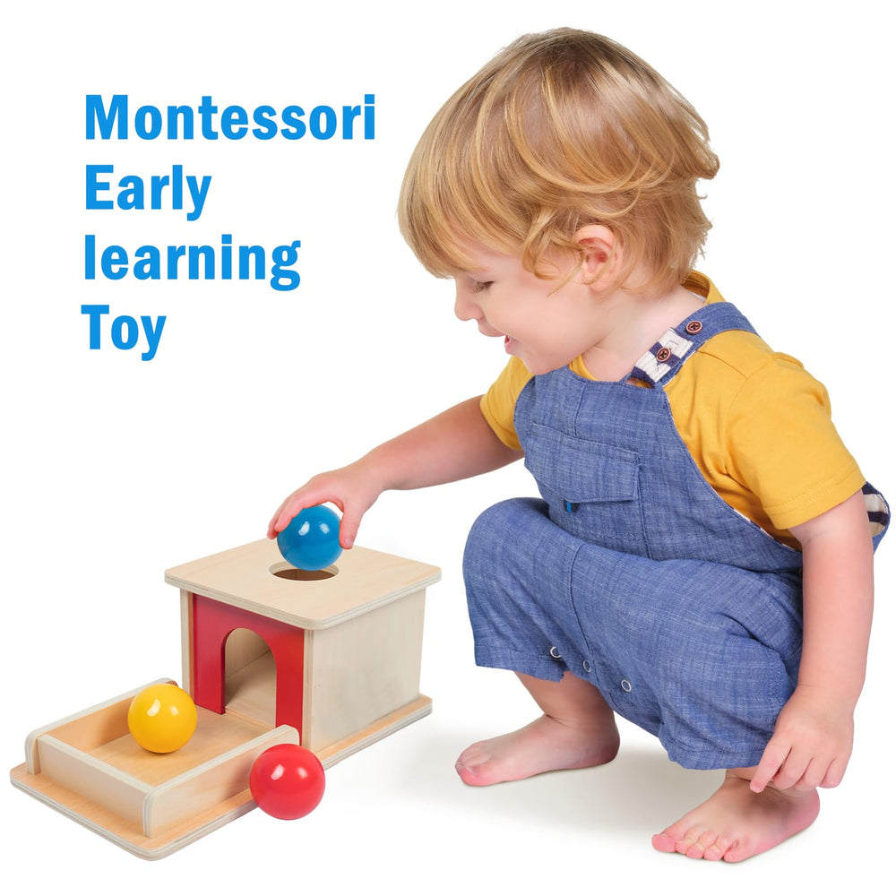 Adena Montessori colorful balls promote color recognition during active exploration.