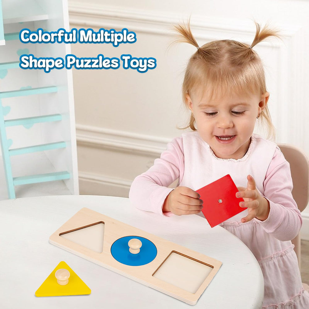 Adena Montessori color puzzle board with orange shapes for shape matching
