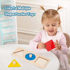 Adena Montessori color puzzle board with orange shapes for shape matching