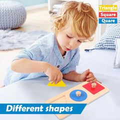 Adena Montessori color puzzle board with yellow shapes for visual discrimination