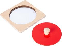 Adena Montessori mirror peekaboo knob puzzle with reflective surprises for toddlers