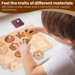 Natural wood texture of Adena Montessori materials highlighting authentic Montessori wood