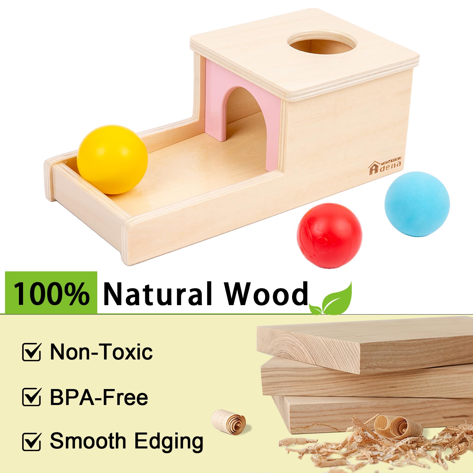 Adena Montessori blue Eva soft ball offers gentle texture for sensory play.