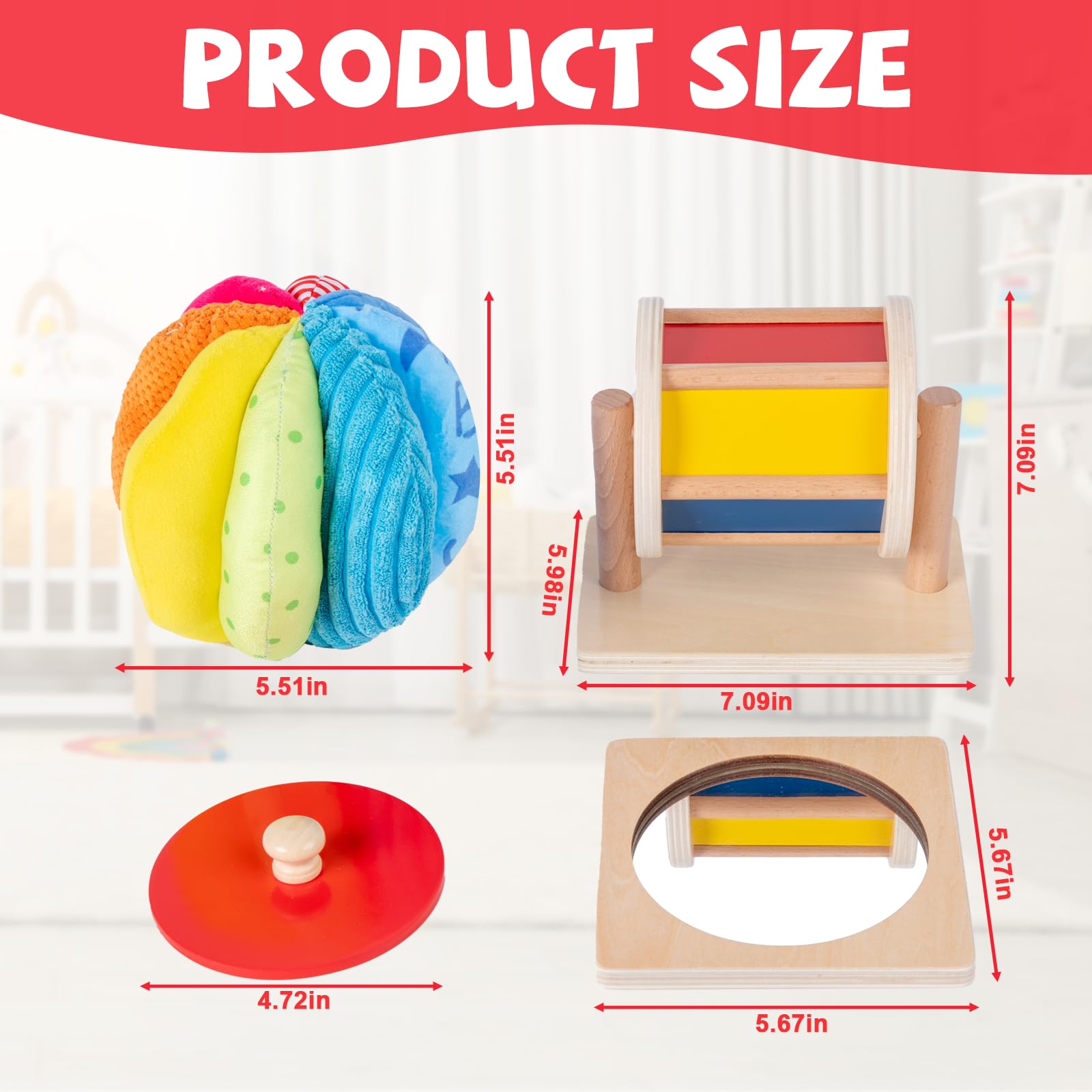 Adena Montessori sensory toy helps babies explore textures and colors safely.