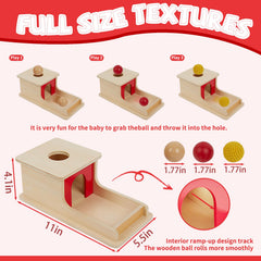 Adena Montessori toy tray close-up highlights textures for tactile play.