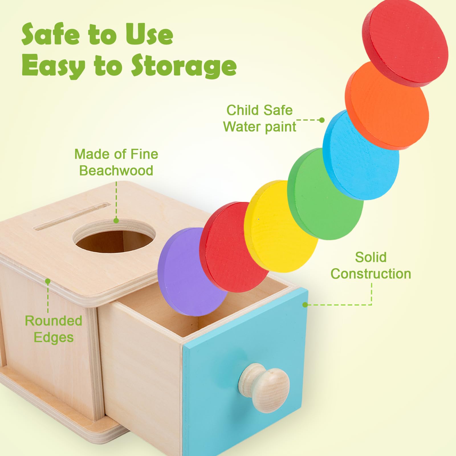 Adena Montessori wooden disc sorter in bright colors boosts color and shape recognition.