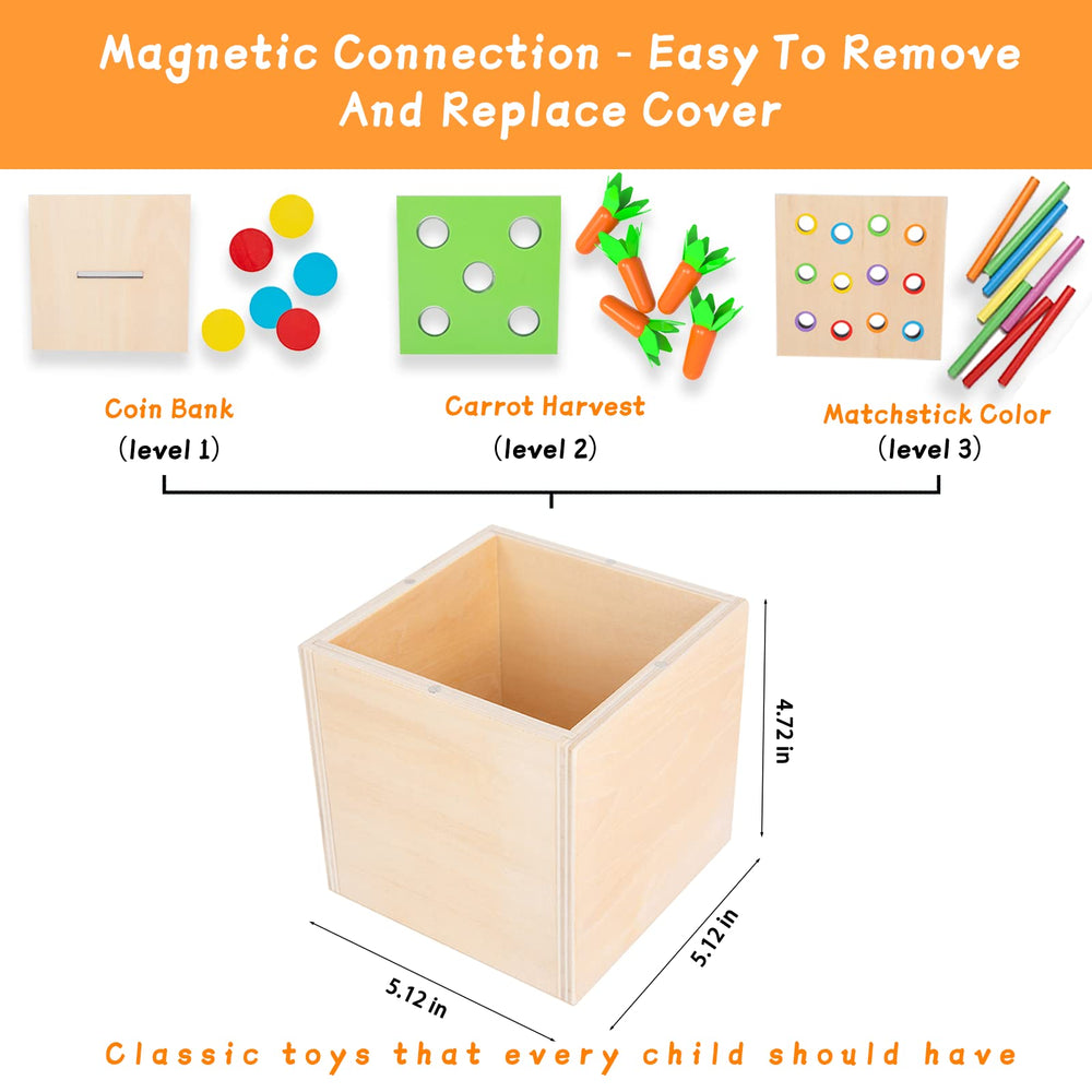 Adena Montessori coin box for sorting and counting activities.