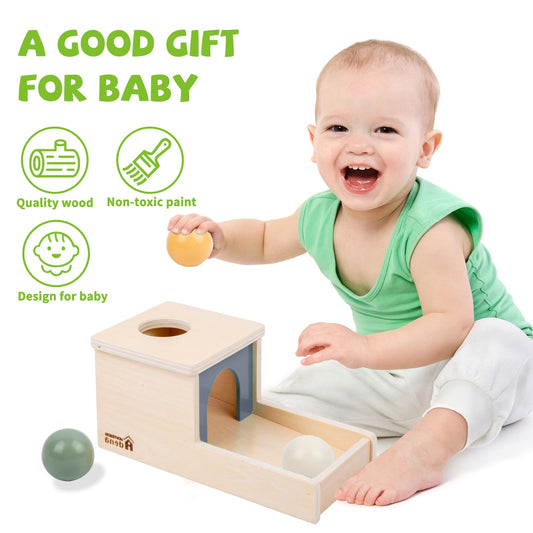 Adena Montessori hedge green wooden ball for visual and tactile exploration