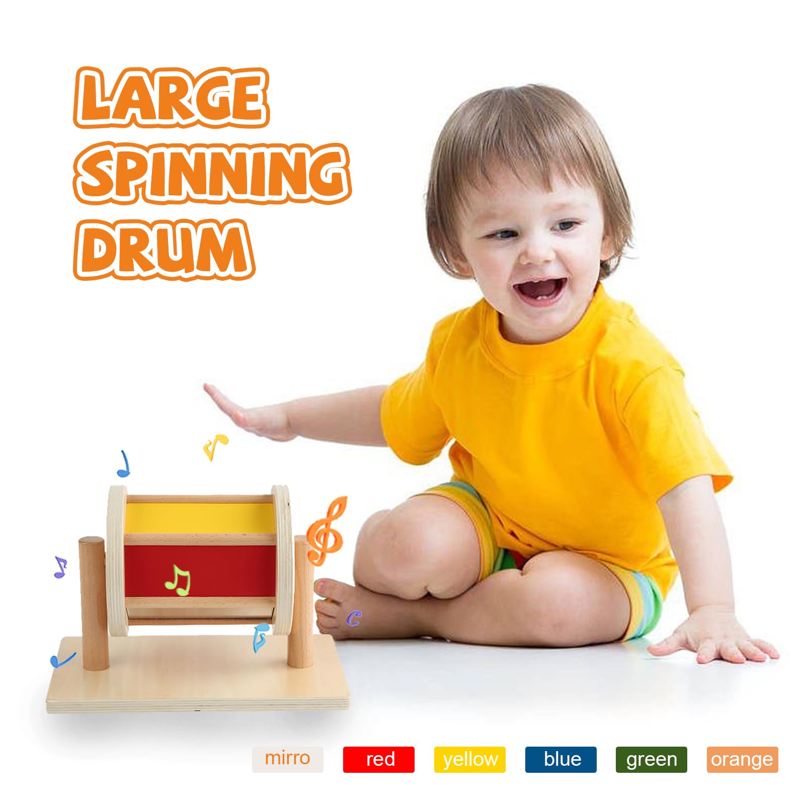 Adena Montessori spinning drum with multi-materials supports fine motor practice