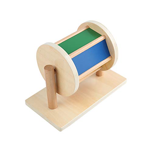 Adena Montessori spinning drum highlights natural textures for sensory discovery