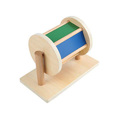 Adena Montessori spinning drum highlights natural textures for sensory discovery
