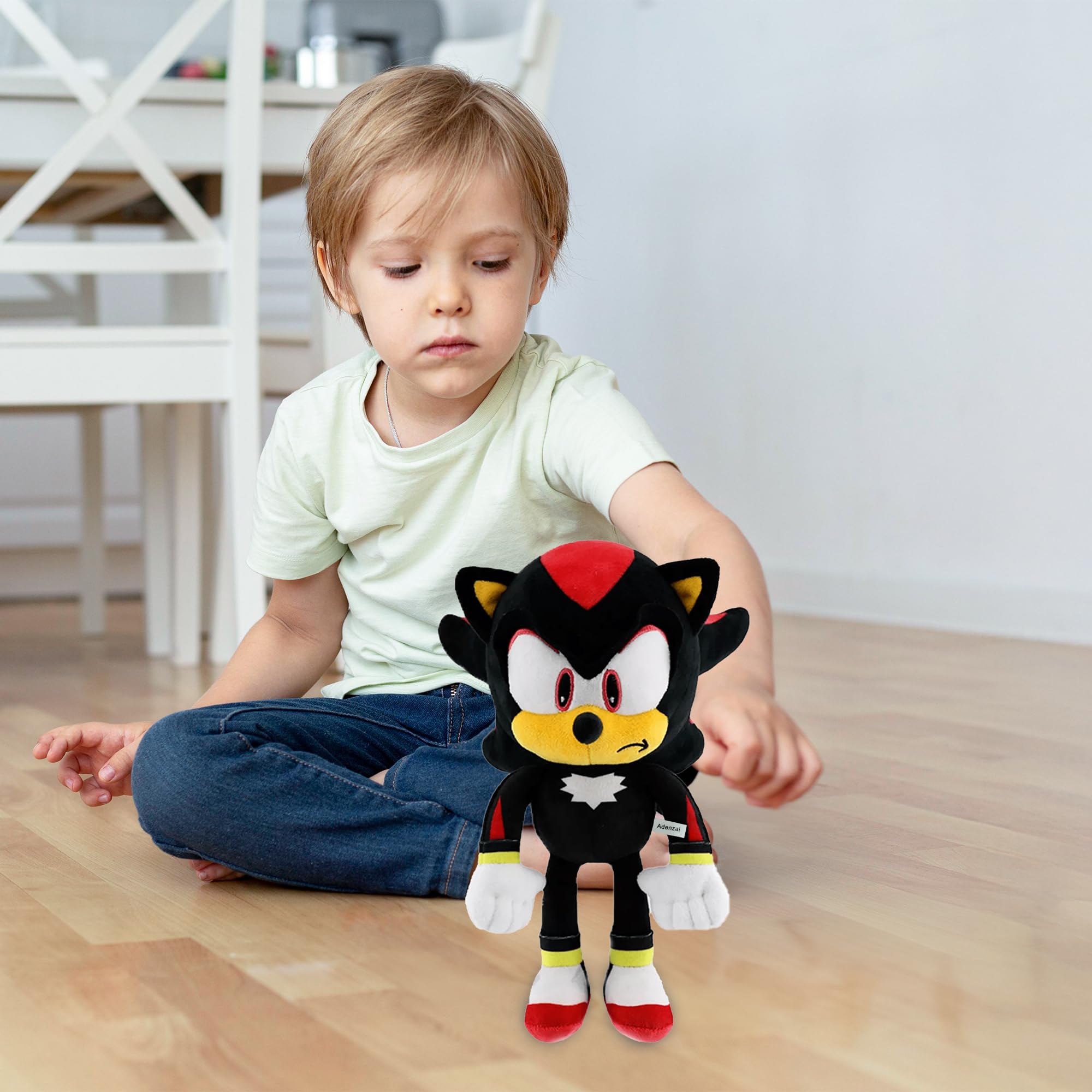 Adenzai Black Plush Toy shown as a gift-ready present for birthdays