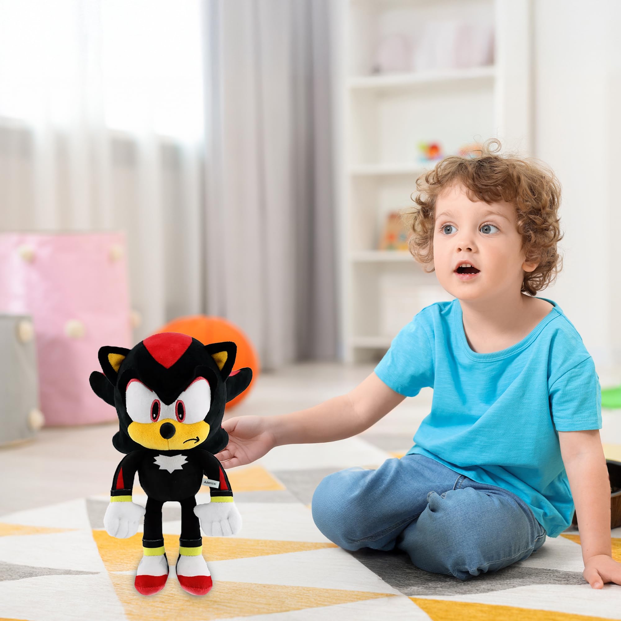 Adenzai Black Plush Toy as a travel buddy during car rides