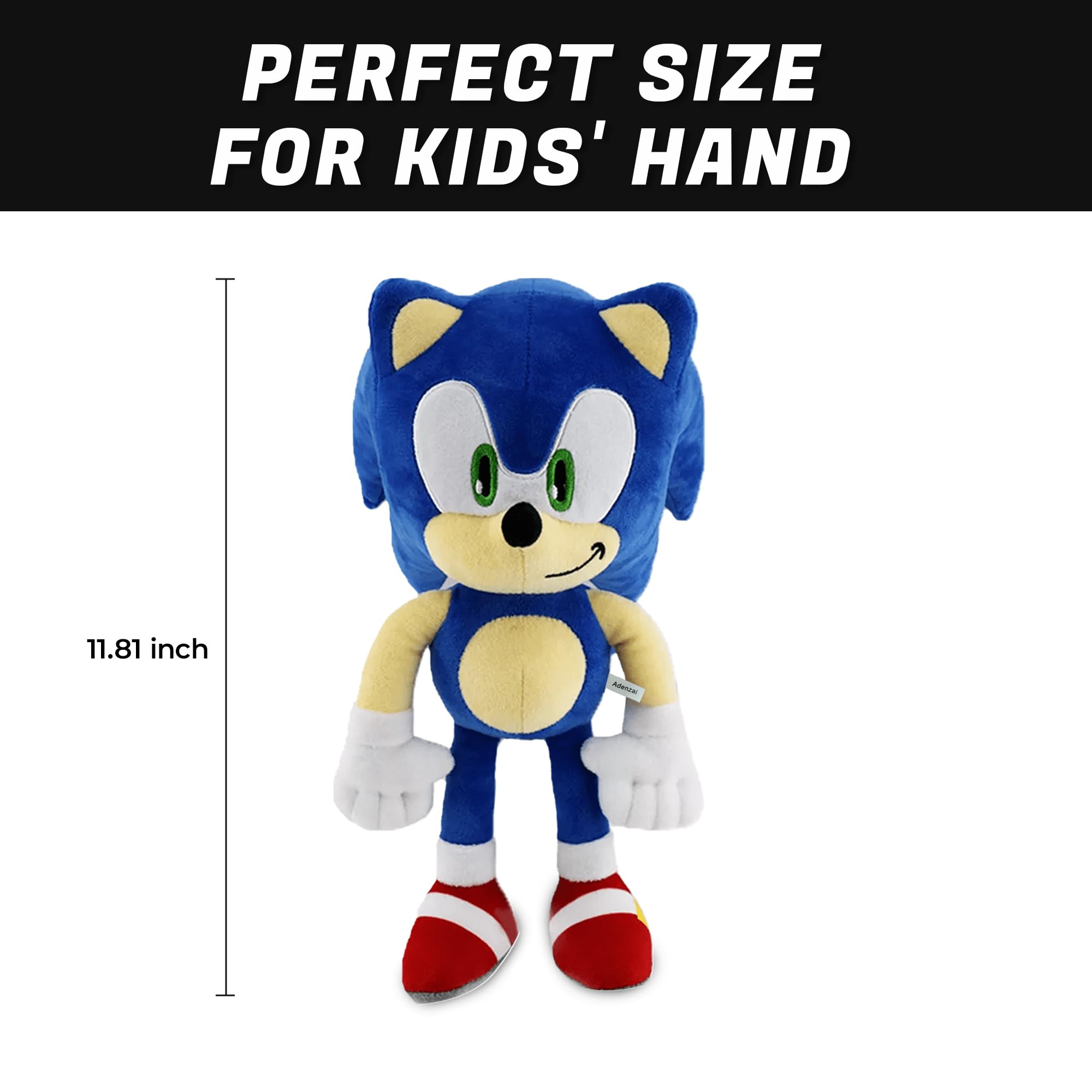 Adenzai blue plush toy 12 inch height with everyday essentials