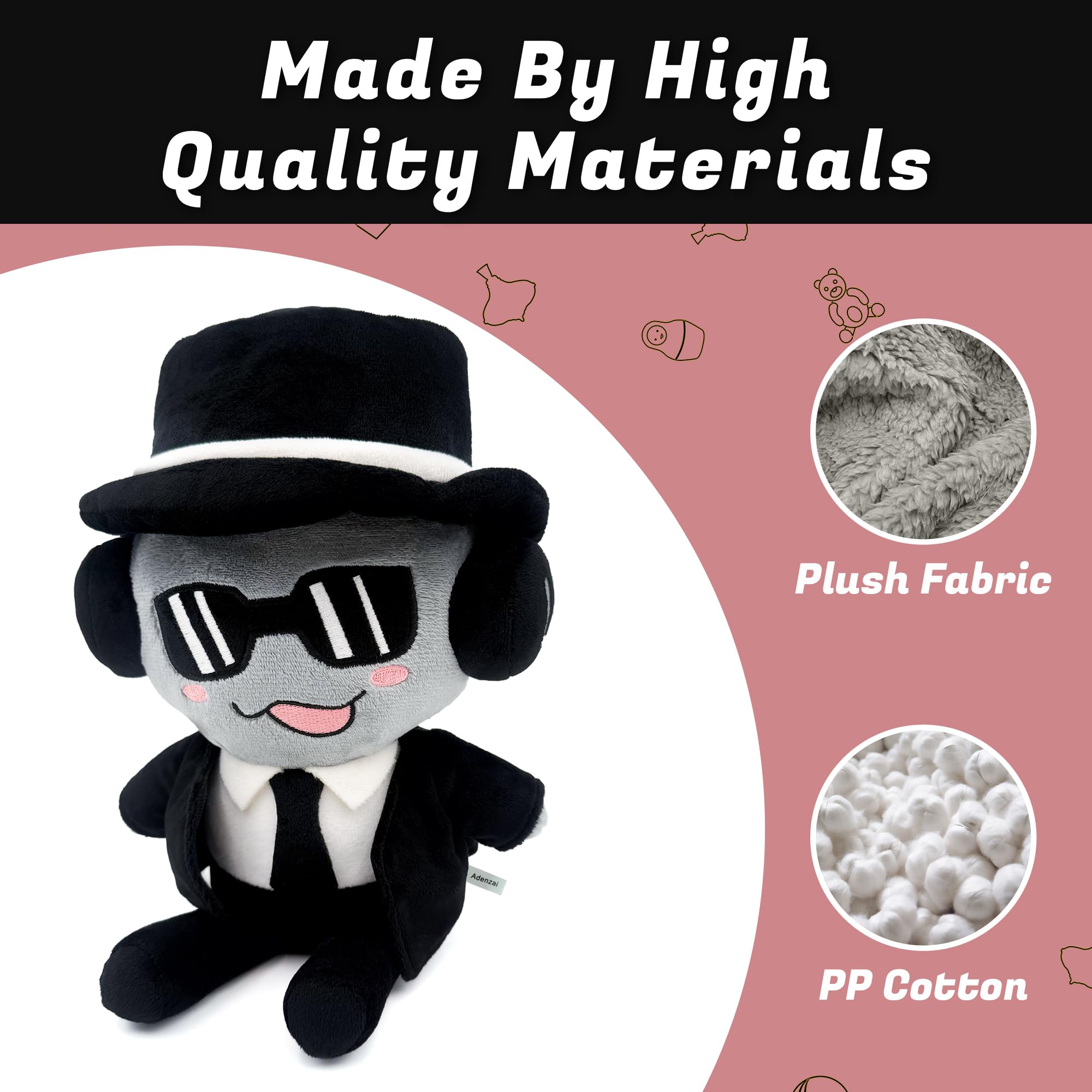 Adenzai Forsaken Black Plush Toy ideal for kids' bedrooms and imaginative play